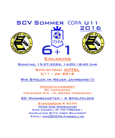19.07.2026 SCV Sommer COPA U11 - 2016
