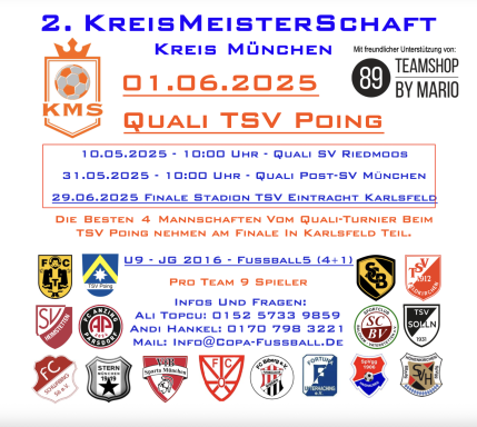 01.06.2025 KMS KreisMeisterSchaft München U9 Quali TSV Poing