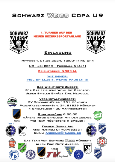 01.05.2024 Schwarz Weiss COPA U9 5vs5