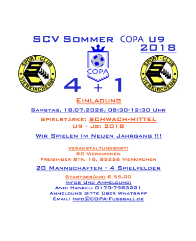 18.07.2026 SCV Sommer COPA U9 - 2018
