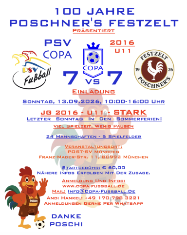 13.09.2026 - Poschner's PSV COPA U11 - Jg 2016