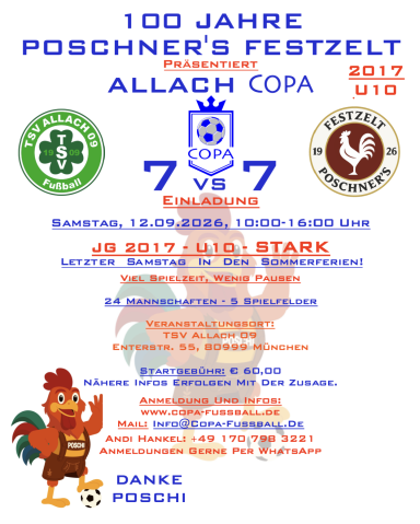 12.09.2026 - Poschner's Allach COPA U10 - Jg 2017