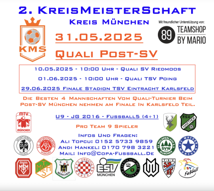 31.05.2025 KMS KreisMeisterSchaft München U9 Quali Post-SV