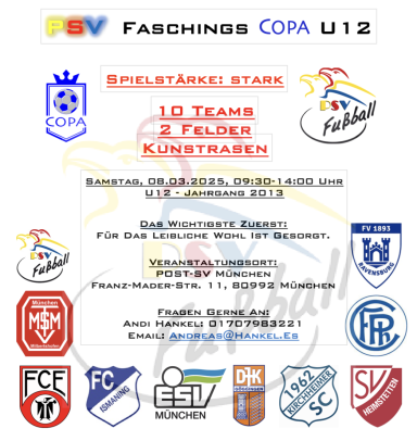 08.03.2025 PSV Faschings COPA U12